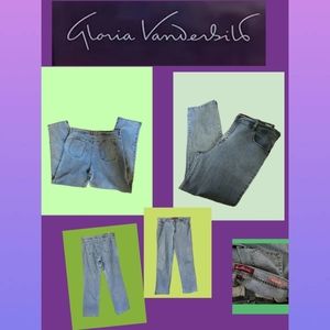 GLORIA VANDERBILT VINTAGE AMANDA DISTRESSED DESIGNER JEANS SIZE 14P